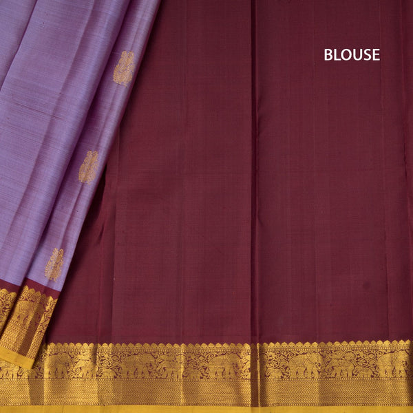 Shot Colour Silk Saree With Peacock And Chakra Buttas And Gold Zari Border