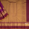 Magenta Silk Saree With Animal Motif On The Body And Zari With Thread Embossed Border