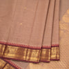 Kanchi Cotton Light Brown Saree With Small Zari Buttas On The Body