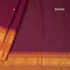 Kanchi Cotton Maroon Saree With Small Zari Buttas On The Body
