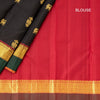 Black Silk Saree With Animal Zari Buttas And Contrast Pallu