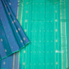 Shot Colour Borderless Silk Saree With Floral Zari Buttas On The Body