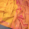 Mango Yellow Silk Saree With Zari Buttas And Stripes Border