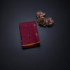 Maroon Borderless Silk Saree With Floral Zari Buttas On The Body 02