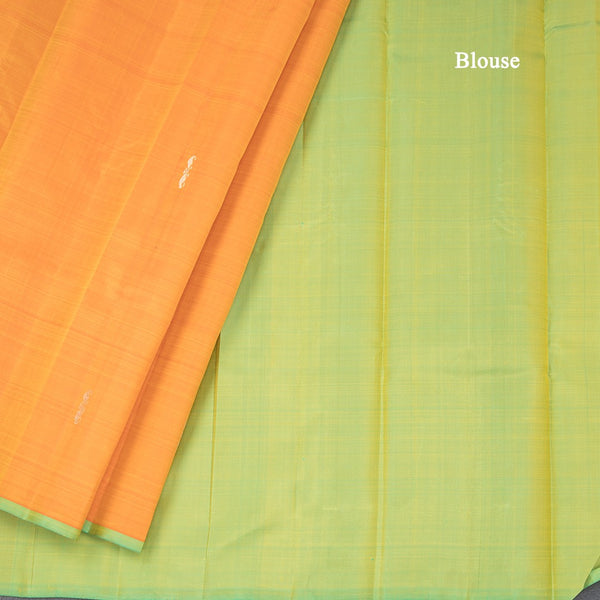 Mango Yellow Borderless Silk Saree With Floral Zari Buttas On The Body