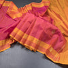 Shot Colour Silk Saree With Floral Buttas And Stripes Border