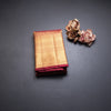 Maroon Tissue Silk Saree With Gold Zari Border