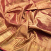 Maroon Tissue Silk Saree With Gold Zari Border - Kumaran Silks