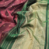 Araku Colour Borderless Micro Checked Silk Saree With Peacock And Chakra Buttas - Kumaran Silks