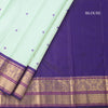 Pista Green Silk Saree With Thread Buttas And Temple Zari Border