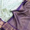 Pista Green Silk Saree With Thread Buttas And Temple Zari Border - Kumaran Silks