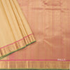 Sandal Checked Silk Saree With Chakra And Mango Buttas And Zari Border