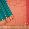 Peacock Green Soft Silk Saree With Peacock Buttas On The Body And Orange Zari Border