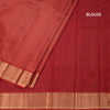 Red Soft Silk Saree With Vertical Design On The Body And Temple Zari Border