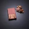 Onion Pink Soft Silk Saree With Vertical Design On The Body And Temple Zari Border