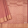 Onion Pink Soft Silk Saree With Vertical Design On The Body And Temple Zari Border