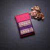 Reddish Pink Soft Silk Saree with Vertically Striped Design And Rettapet Border