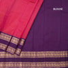 Reddish Pink Soft Silk Saree with Vertically Striped Design And Rettapet Border