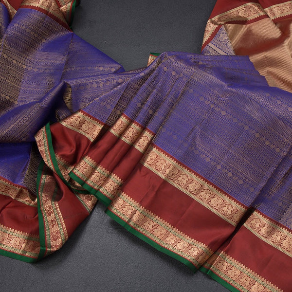 Indigo Blue Soft Silk Saree With Multi Design On The Body And Rettapet Border