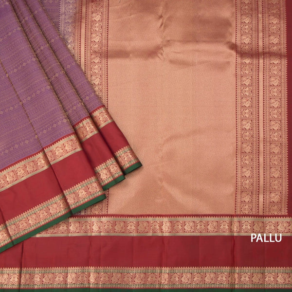 Dark Purple Soft Silk Saree With Multi Design On The Body And Rettapet Border