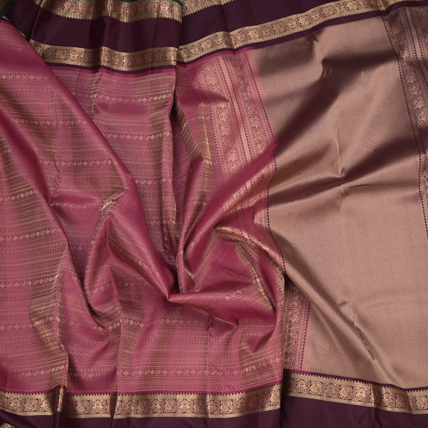 Dark Onion Pink Soft Silk Saree With Multi Design On The Body And Rettapet Border