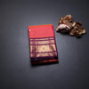Shot Colour Checked Silk Saree With Peacock And Chakra Buttas And Zari Border