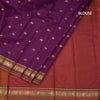 Purple Silk Saree With Animal Buttas On The Body And Zari Border