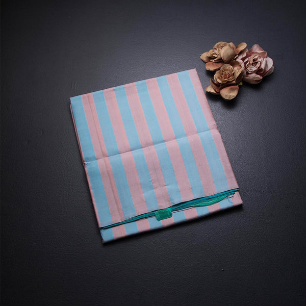 Multi Colour Borderless Soft Silk Saree With Stripes Design On The Body