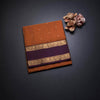 Rust Orange Soft Silk Saree With Chakra Buttas And Rettapet Border