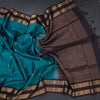 Peacok Blue Soft Silk Saree With Small Buttas And Rettapet Border