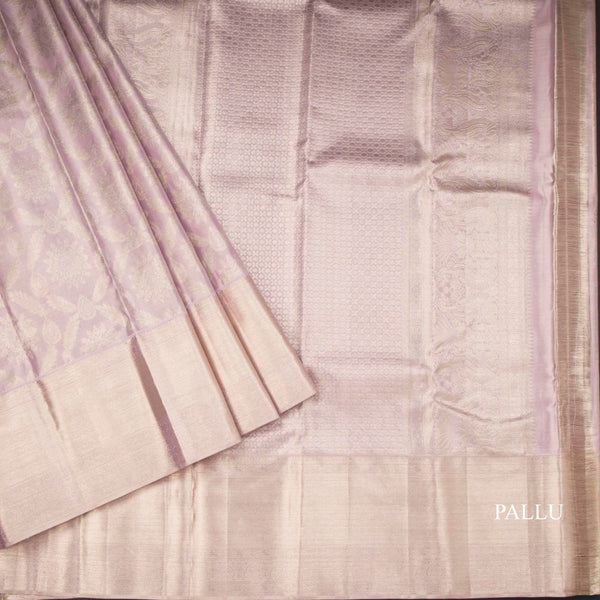Onion Pink Brocade Tissue Silk Saree And Self Border