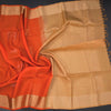 Fanta Orange Soft Silk Zari Worked Saree And Zari Border