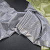 Grey Brocade Silk Saree In Silver Zari And Zari Border