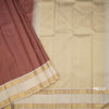 Cinnamon Brown Checked Silk Saree And Rettapet Border