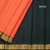 Orange Silk Saree With Mango And Chakra Buttas And Temple Border