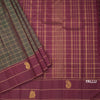 Shot Colour Checked Silk Saree And Peacock And Mango Buttas On Border