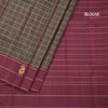 Shot Colour Checked Silk Saree And Peacock And Mango Buttas On Border
