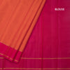 Orange Vertical Stripes Silk Saree And Pink Border