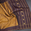 Golden Brown Silk Saree With Peacock And Chakra Buttas