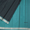 Black Stripes Silk Saree And Thread Border