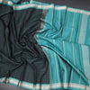 Black Stripes Silk Saree And Thread Border