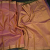Peach Silk Saree With Small Buttas And Gold Zari Border