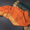 Fanta Orange Soft Silk Saree With Oval Design And Zari Border