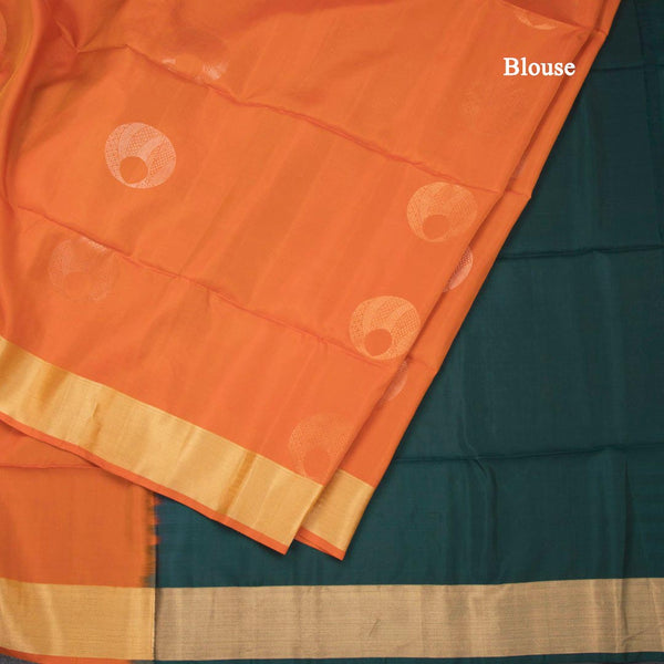 Fanta Orange Soft Silk Saree With Oval Design And Zari Border