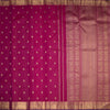Reddish Pink Silk Saree With Peacock And Chakra Buttas And Gold Zari Border