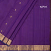 Purple Silk Saree With Peacock And Chakra Buttas And Gold Zari Border 02