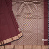 Semi Silk Maroon Saree With Floral And Tree Design And Zari Border