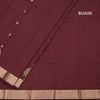 Semi Silk Maroon Saree With Floral And Tree Design And Zari Border