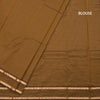 Semi Silk Golden Brown Checked Silk Saree And Rettapet Border