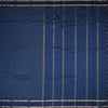 Semi Silk Dark Blue Checked Silk Saree And Rettapet Border